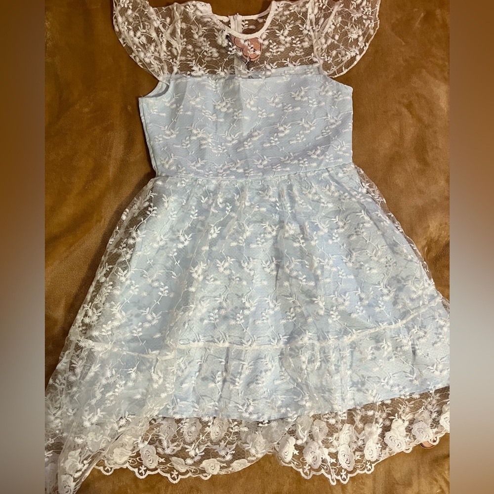 Blue white dress